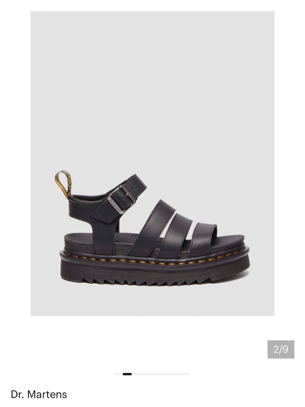 Dr. Martens Black Blade Athena Learher Strap Sandals - Picture 4 of 5